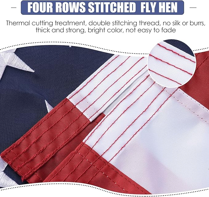American Flag 3x5 Ft, USA US Flags Outdoor, Heavy Duty Durable, Embroidered Stars, Sewn Stripes and Brass Grommets
