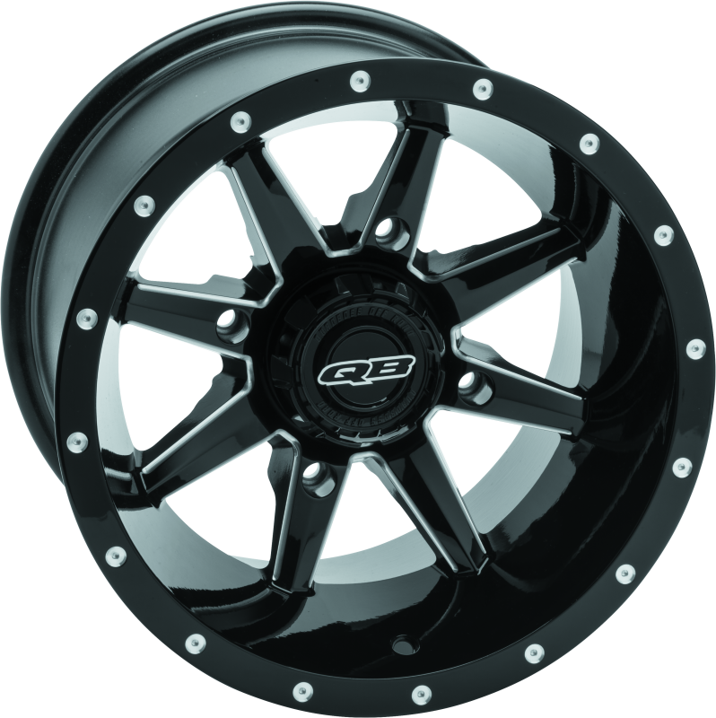 QuadBoss, QuadBoss Slicer 14x10 PowerSports Wheel - 4/137 Bolt Pattern with Black Center Caps