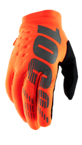 100% Brisker Gloves - Fluo Orange/Black - Small 10003-00010