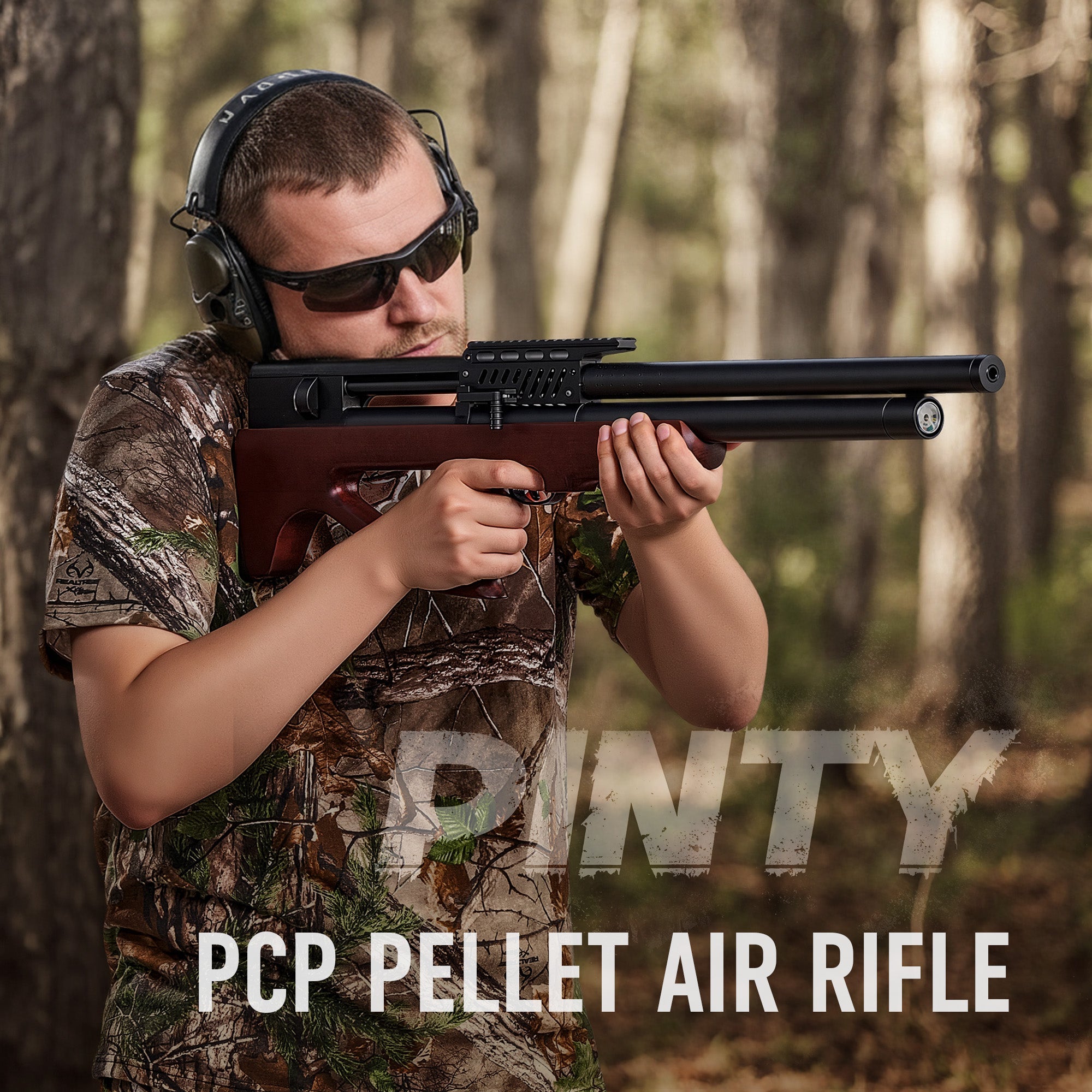 Pinty Striker - 9 Pellet .22/.25 Cal PCP Air Gun, 5.5/6.4 mm High Power Air Gun Rifle for Picatinny Rail
