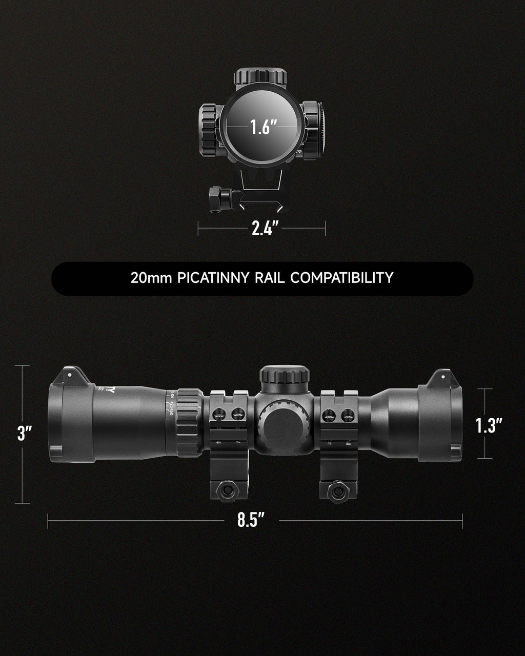 Pinty 1.5-4.5x32 Crossbow Optics SFP Hunting Scope
