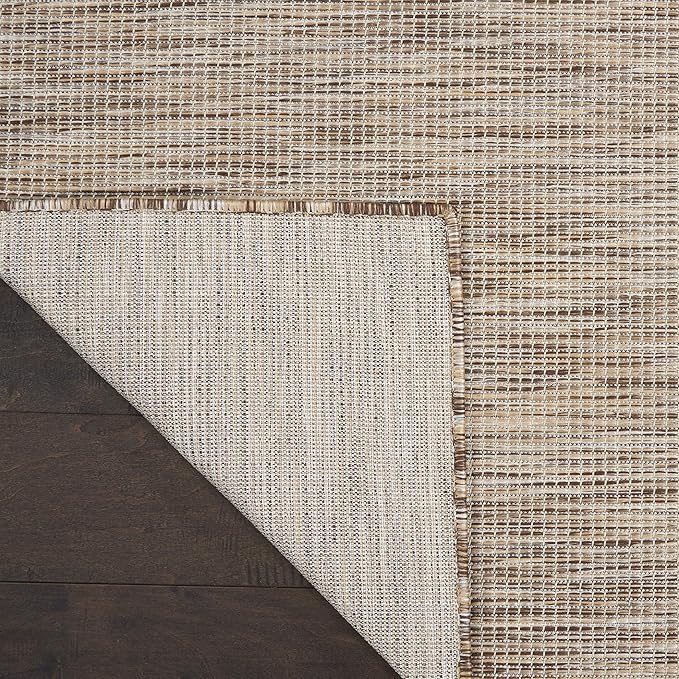 Nourison Positano Indoor-Outdoor Beige 5' x 7' Area Rug, Easy Cleaning, Non Shedding, Bed Room, Living Room, Dining Room, Backyard, Deck, Patio (5x7)
