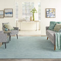 Nourison Positano Indoor-Outdoor Aqua 4' x 6' Area Rug, Easy Cleaning, Non Shedding, Bed Room, Living Room, Dining Room, Backyard, Deck, Patio (4x6)