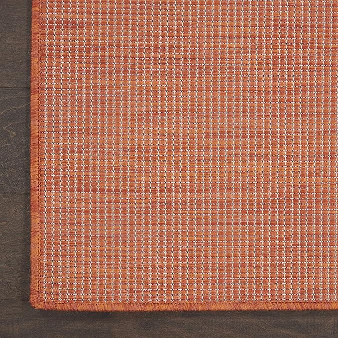 Nourison Positano Indoor/Outdoor Terracotta 2'2" x 8' Area Rug, Easy Cleaning, Non Shedding, Bed Room, Living Room, Dining Room, Backyard, Deck, Patio (2x8)
