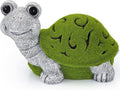 VP Home Lazy Turtle with Flocked Shell Solar Powered LED Outdoor Decor Garden Light - Great Addition for Your Garden, Solar Powered Light, Suitable for Outside Patio Lawn Gifts