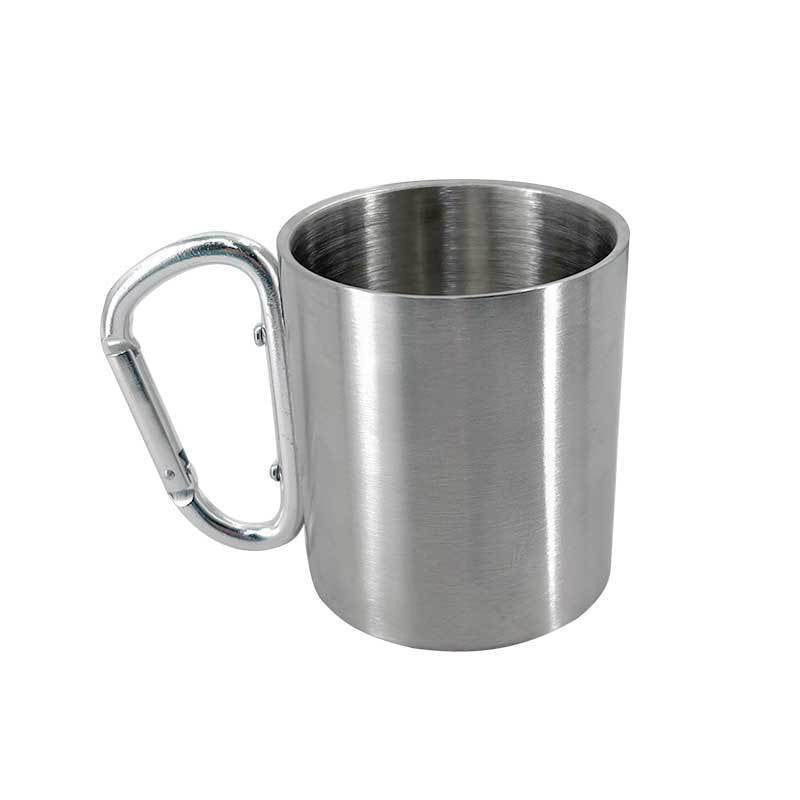 Outdoor mountaineering button, water cup, trip, camping, portable button, 201 stainless steel material