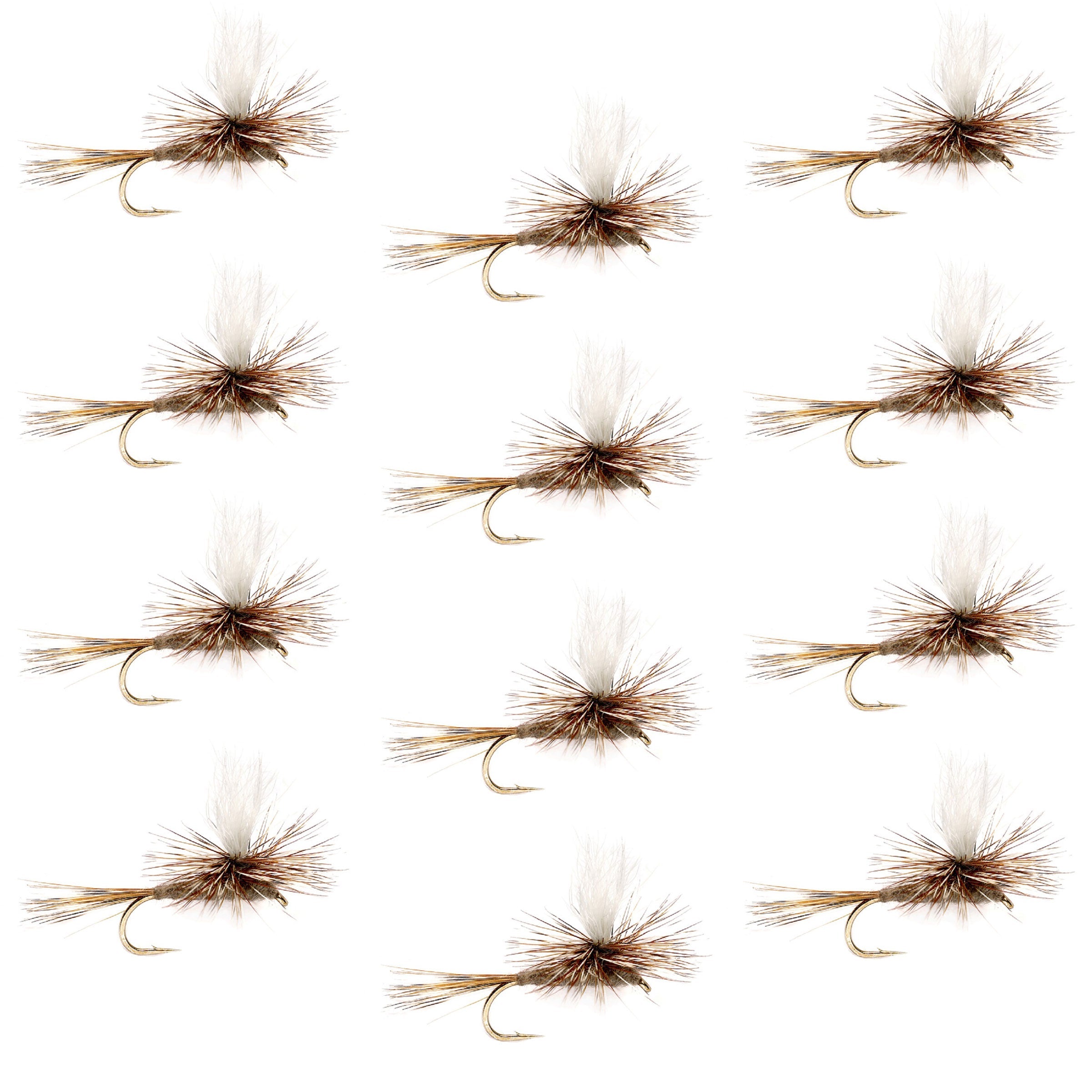 Adams Parachute Classic Dry Fly - 12 Flies Hook Size 14