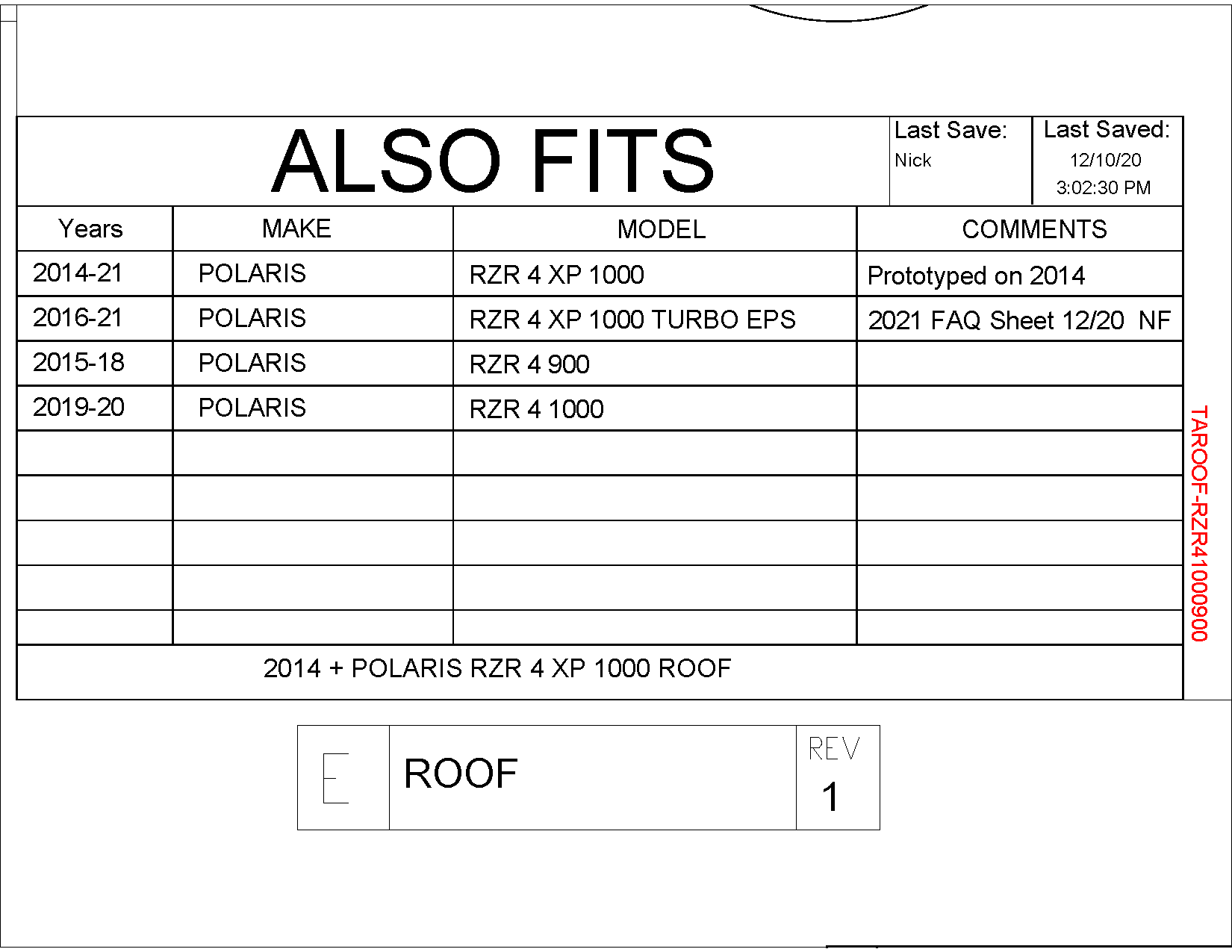 Trail Armor Hard Top Roof for 2014-19 Polaris RZR 900s 4 / XP 1000 4 / Turbo 4