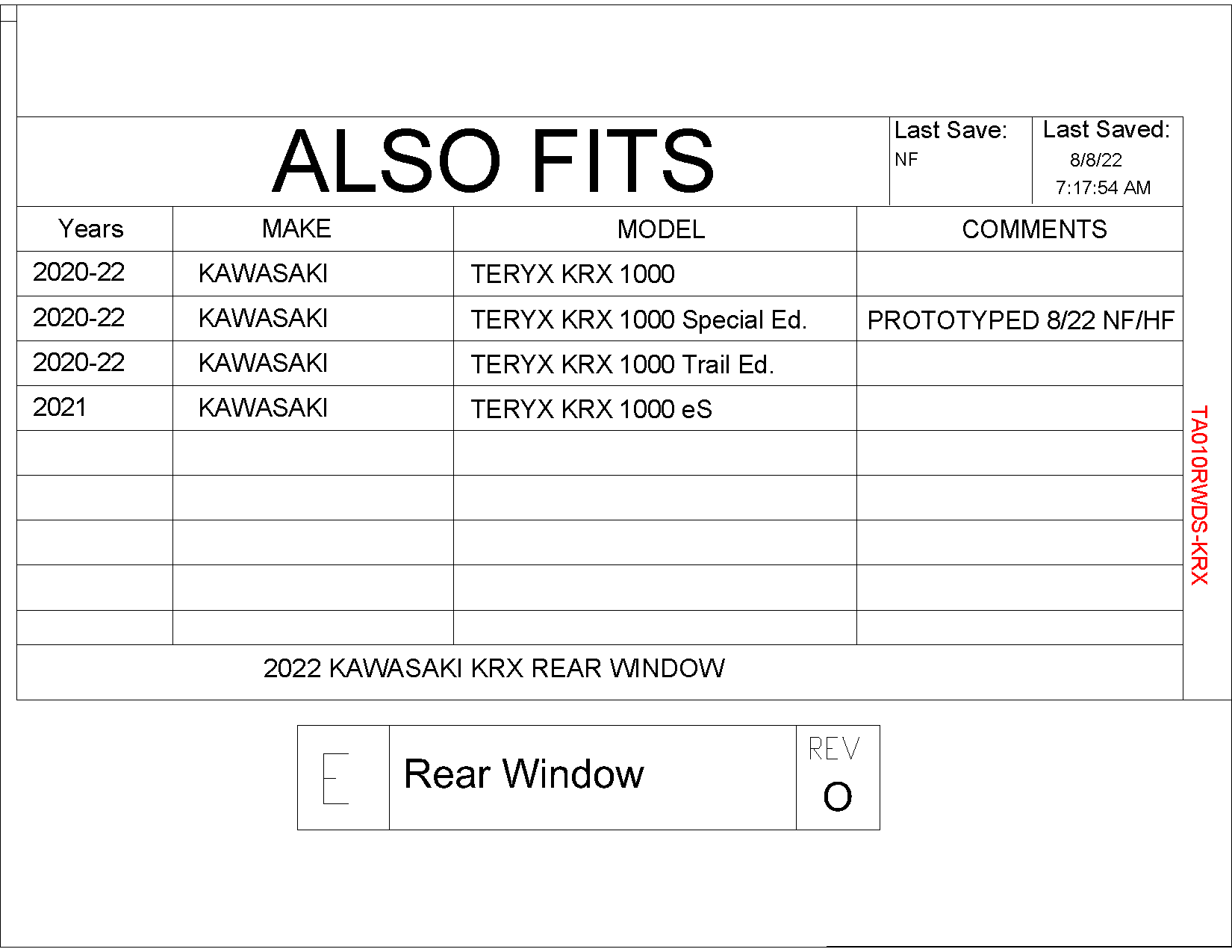 Trail Armor Rear Window Dust Shield Kit for 2020-22 Kawasaki KRX