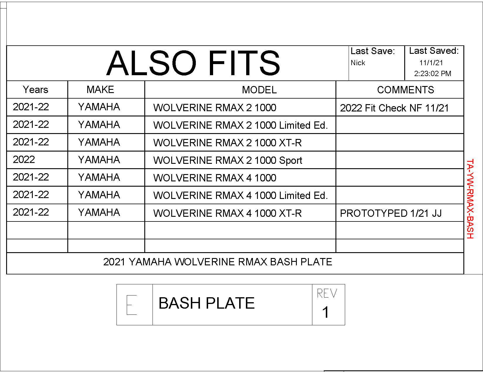Trail Armor Bash Plate for 2021+ Yamaha Wolverine RMAX 1000