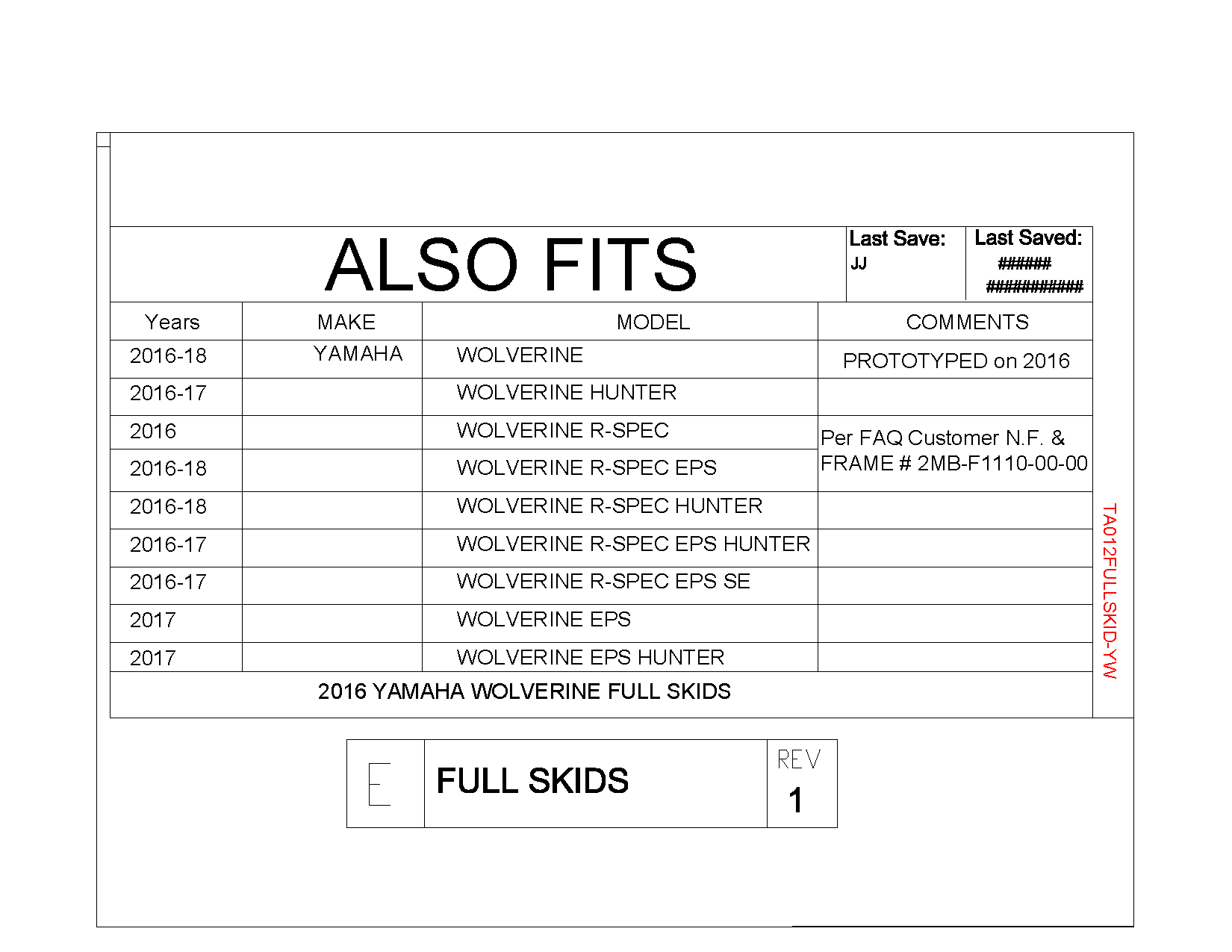 Trail Armor Full Skids w/ Slider Nerfs for Yamaha Wolverine / R-Spec
