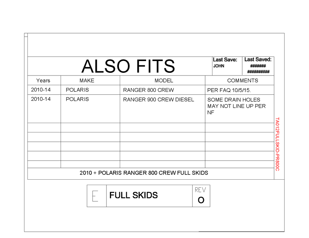 Trail Armor Full Skids for 2010-14 Polaris Ranger 800 Crew