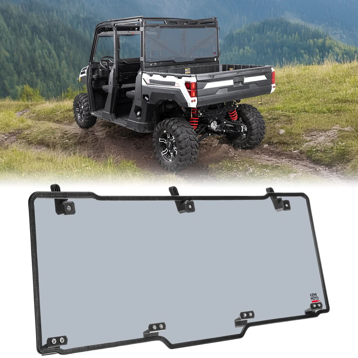 Kemimoto UTV Rear Window Polaris Ranger