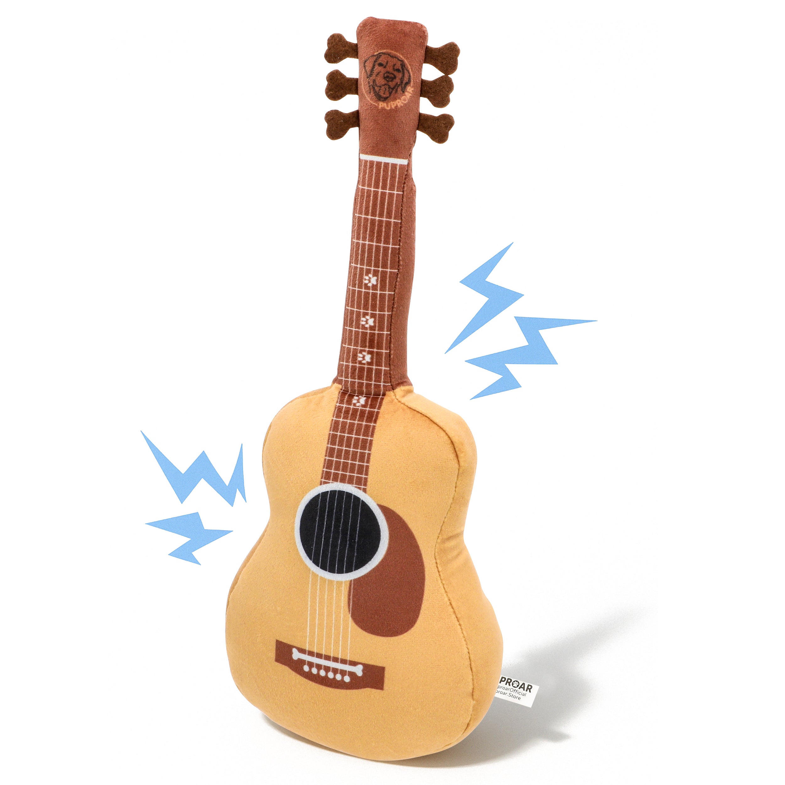 Guitar Squeaky Dog Toy – Plush Crinkle Dog Toy for Medium & Large Dogs, Durable Musical Dog Toy for Tug, Fetch & Birthday Gifts
