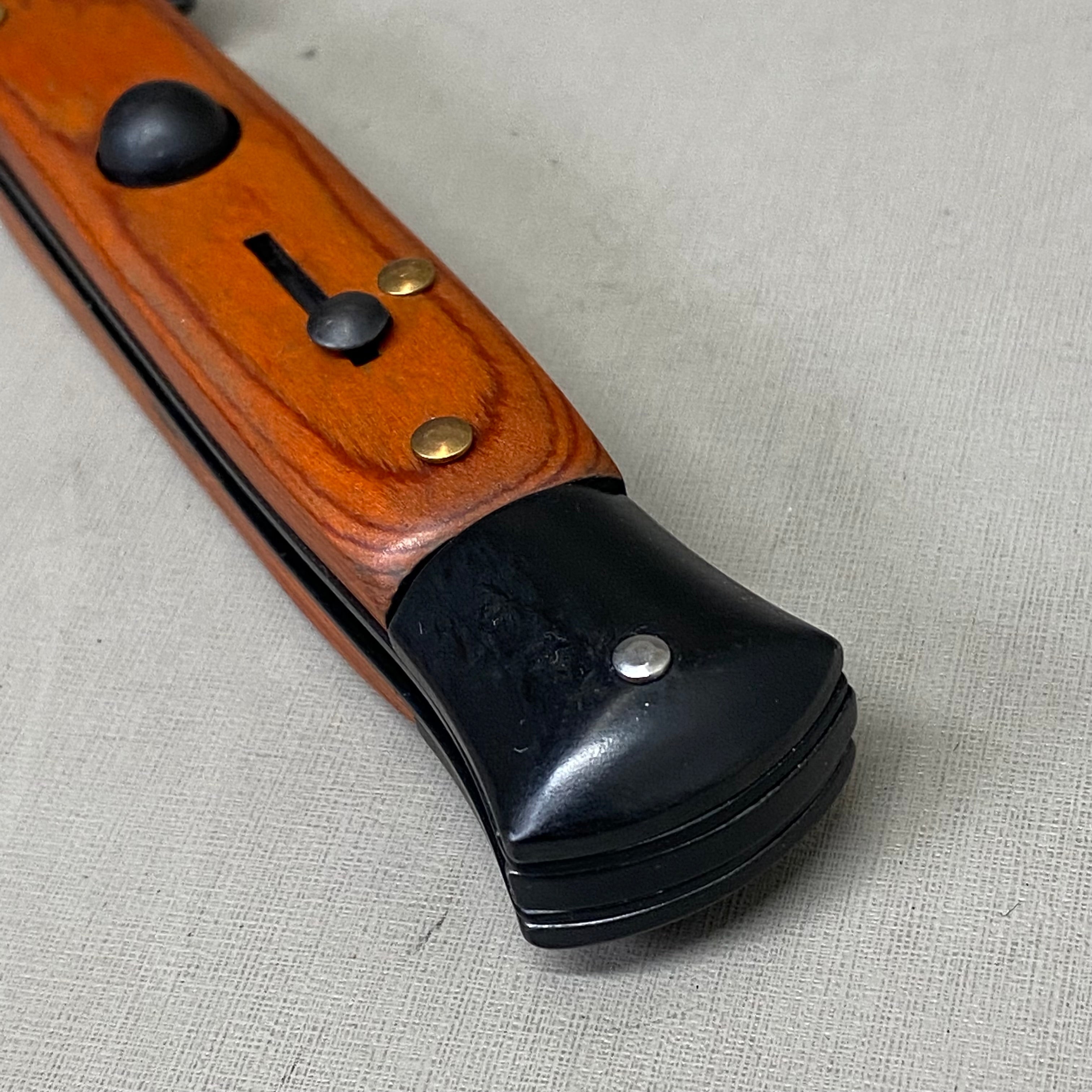 ZA@ ARMED FORCE TACTICAL Handcrafted OTF Pocket Knife  4" Blade 9" Overall Length Redwood ST-6BW