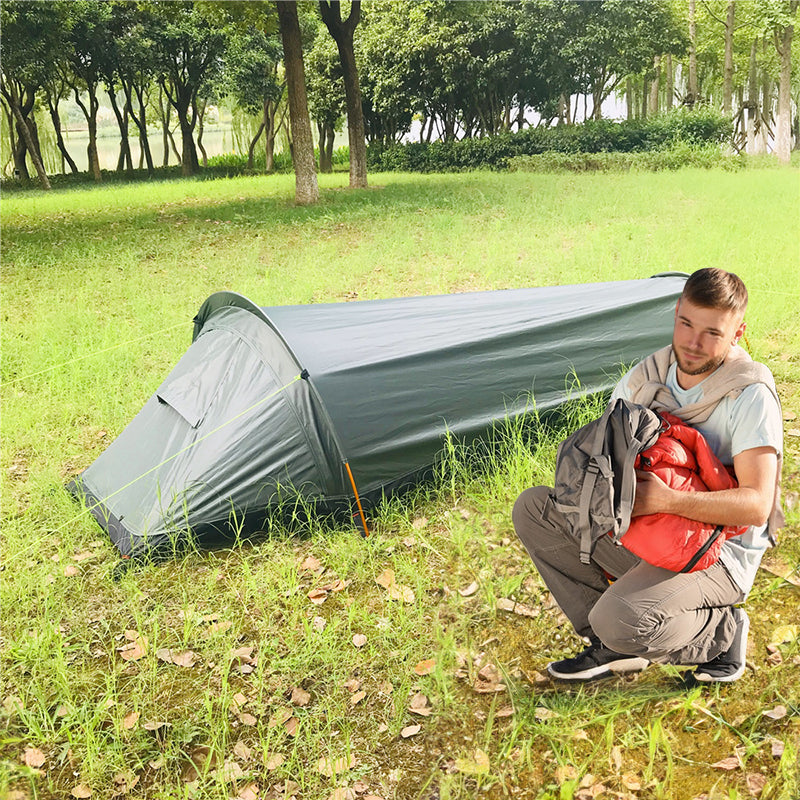 Lightweight single - person camping tent, outdoor camping sleeping bag, hiking travel gear, 2025 novelty