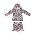 Khaki camo hoodie shorts kids boys clothing set