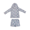 Grey camo hoodie shorts kids boys clothing set