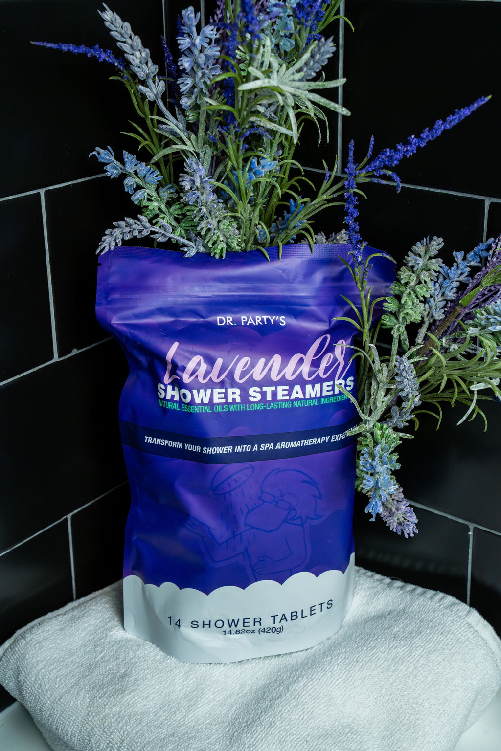 Lavender Scented Shower Steamers - Aromatherapy Shower Bombs, Board Certified Dermatologist Approved, Pack of 14