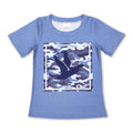 Light blue short sleeves camo duck kids boy shirt