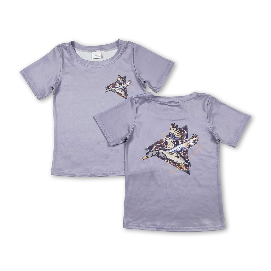 Grey short sleeves duck camo boys T-shirt