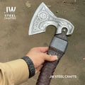 Viking Style Engraved Axe | Handcrafted Leather Wrapped Handle