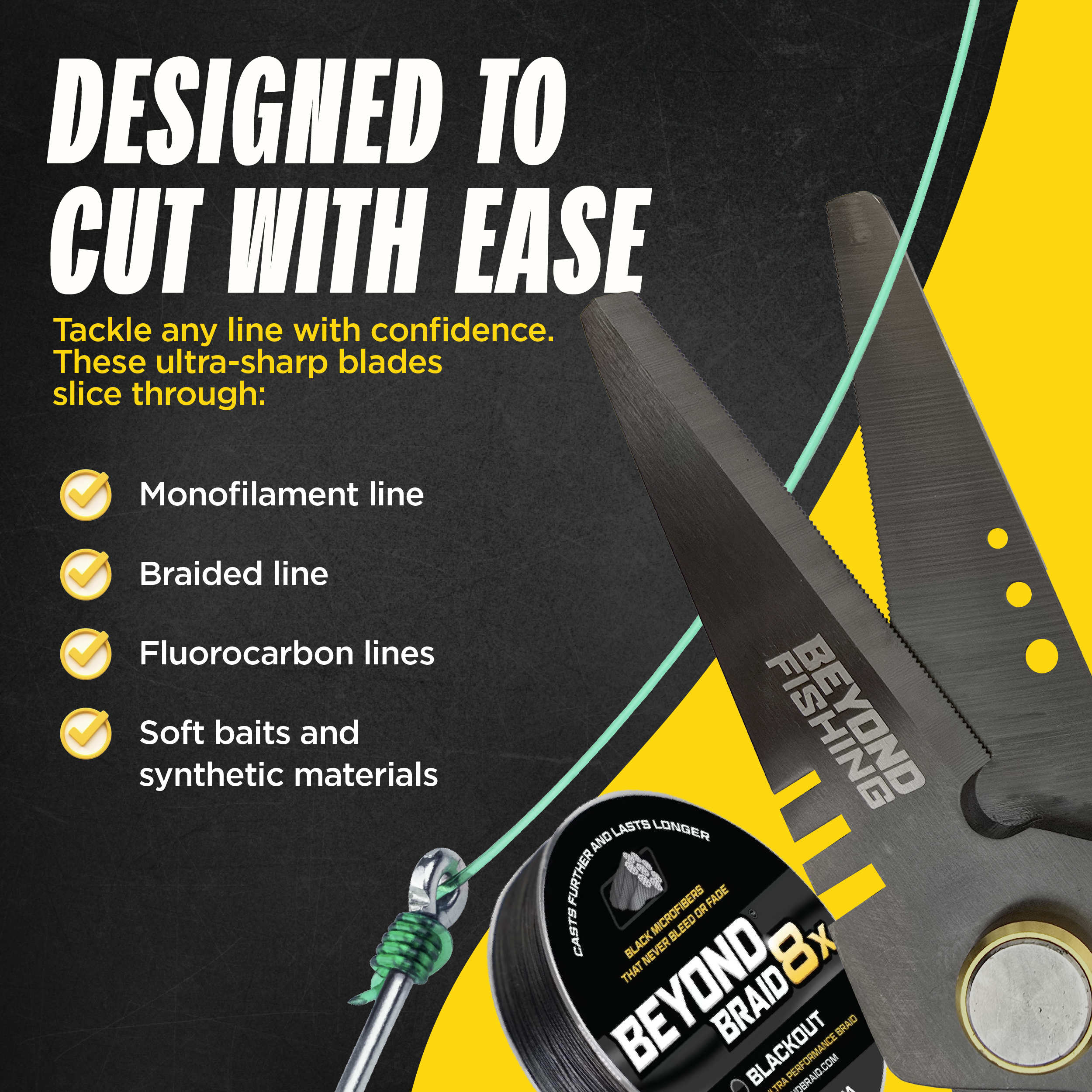 Beyond Fishing 6.5" Pro Shears - Premium Braid Cutting Scissors