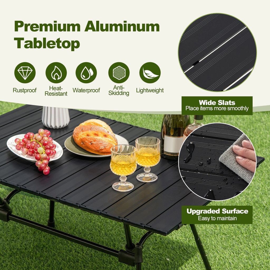 Folding Heavy-Duty Aluminum Camping Table with Carrying Bag
