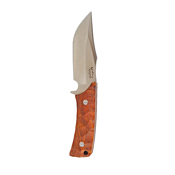 Fixed Blade Knife D2 Steel Rosewood or Ebony Handles - Hunting Leather Sheath