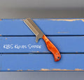 Bull Cutter Knife - D2 Steel Blade with Orange Bone Handle & Leather Sheath (4" Blade)