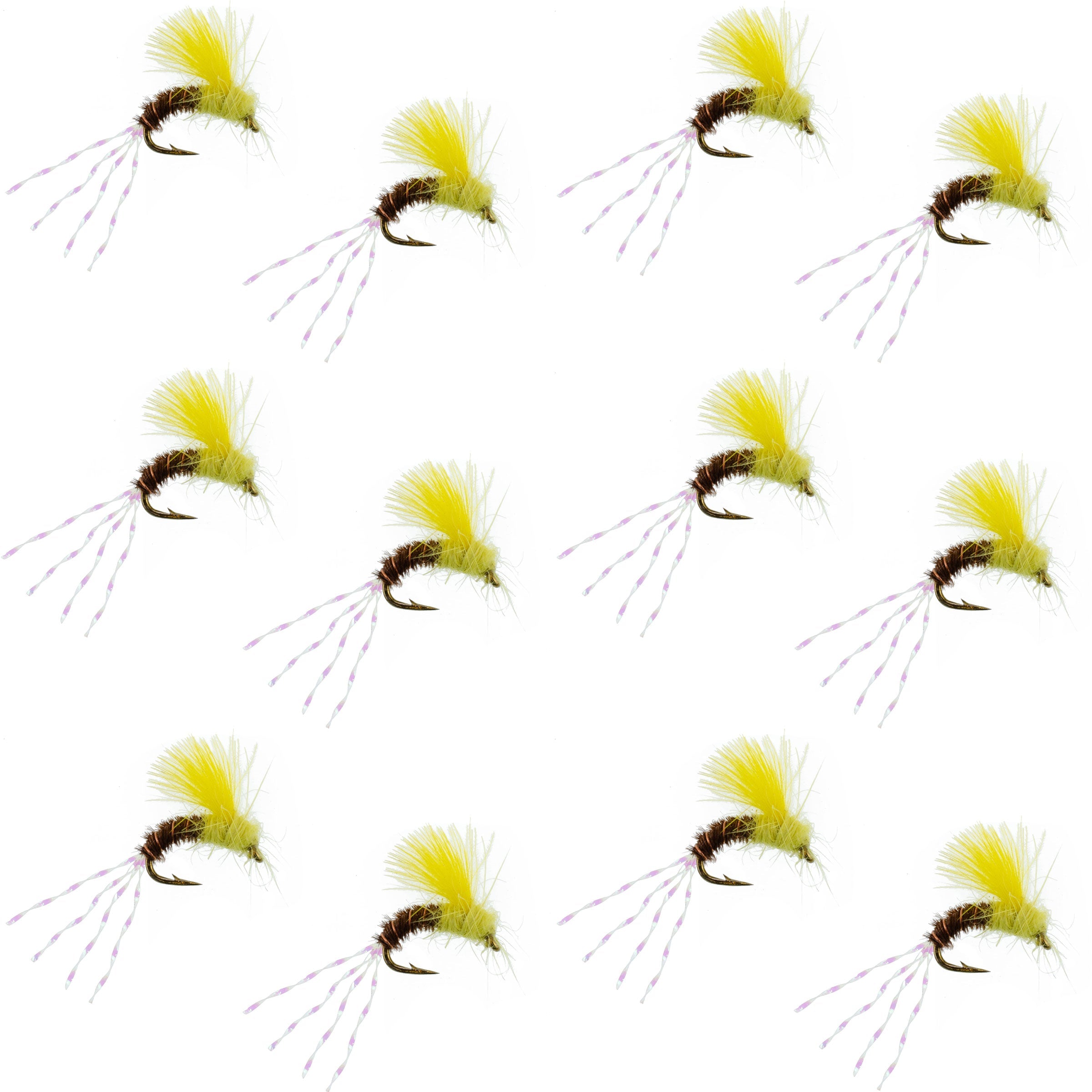CDC Pale Morning Dun Emerger PMD Wet Fly Fishing Fly - 1 Dozen Flies Hook Size 16