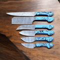 Premium Custom Kitchen Knives Set – Handcrafted Damascus Steel Blades for Holiday Cooking