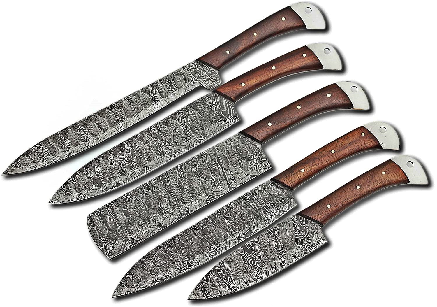 "Damascus Steel Knife Sets – Custom Handmade 9” to 13” Blades"