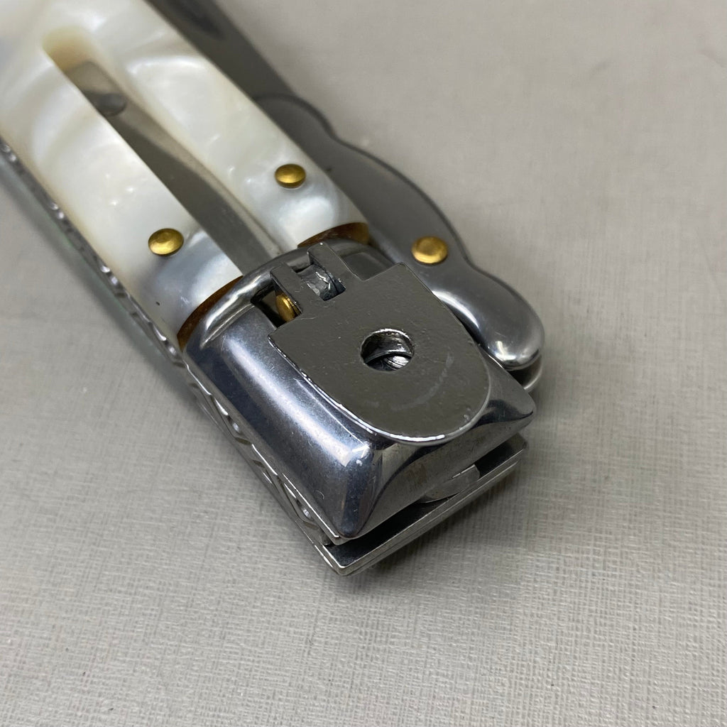 ZA@ ARMED FORCE TACTICAL Hand Crafted OTF Pocket Knife  3.5"Blade 8" Knife White Marble ST-10WP