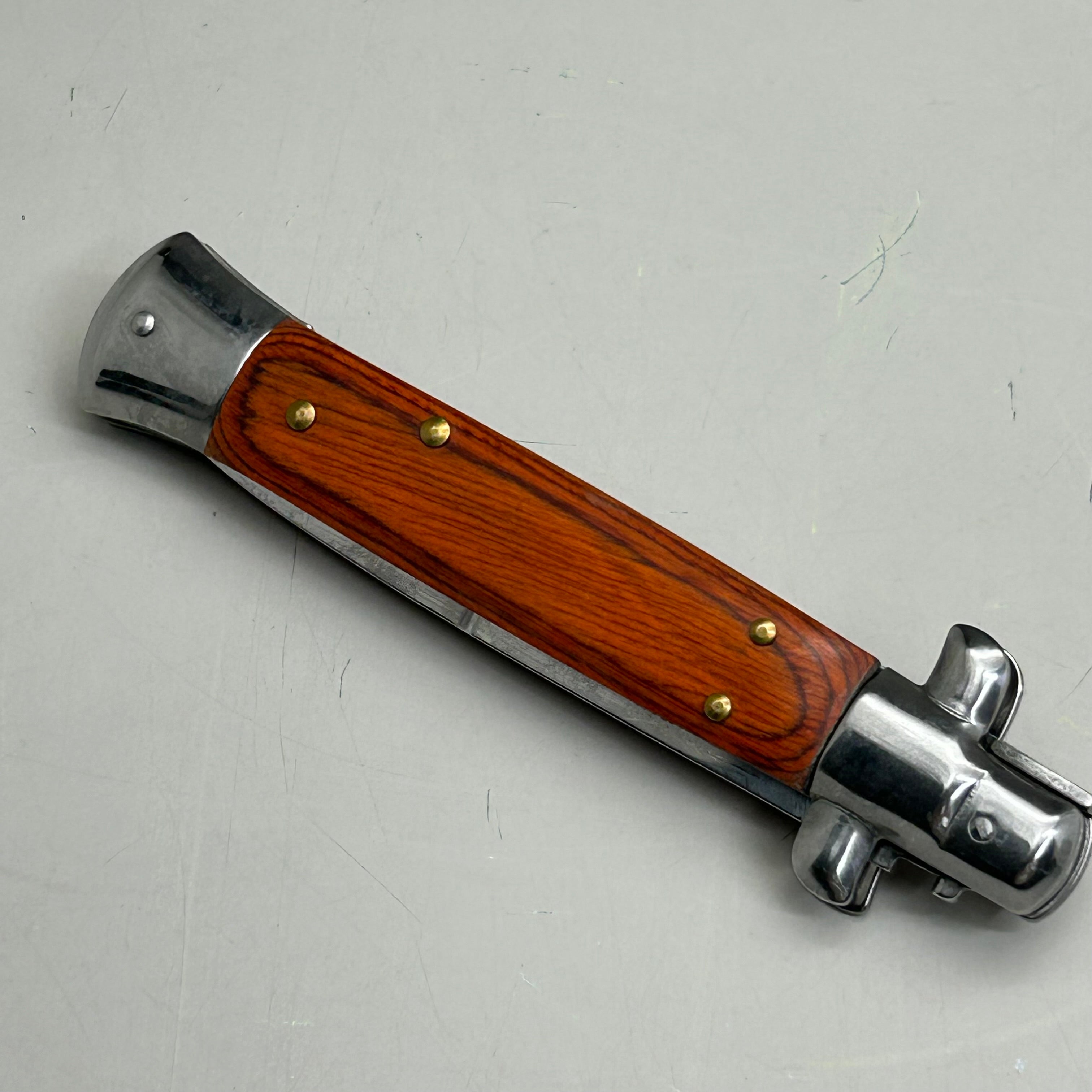 ZA@ ARMED FORCE TACTICAL Hand Crafted OTF Pocket Knife 9" Knife 4" Blade Red/Wood ST-7WD