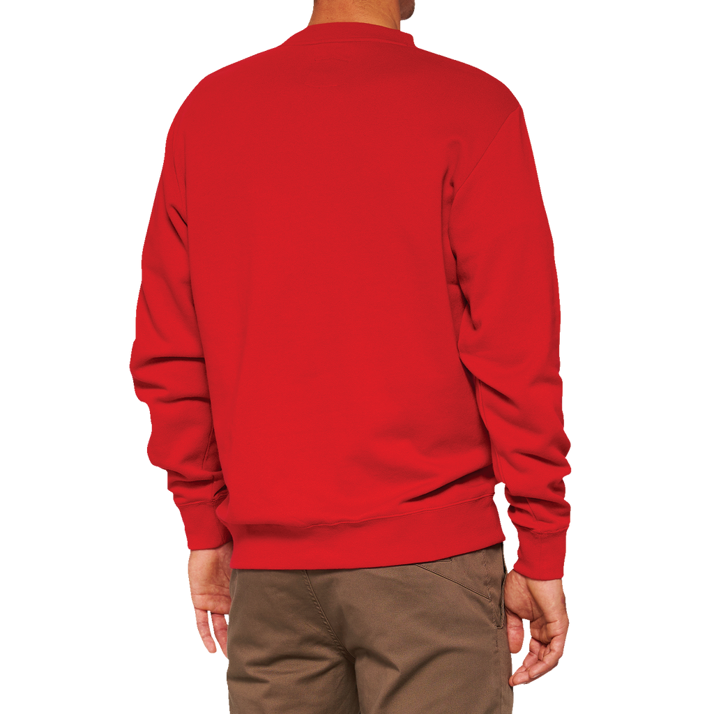 100% Icon Long-Sleeve Fleece Sweatshirt - Red - XL 20026-00013