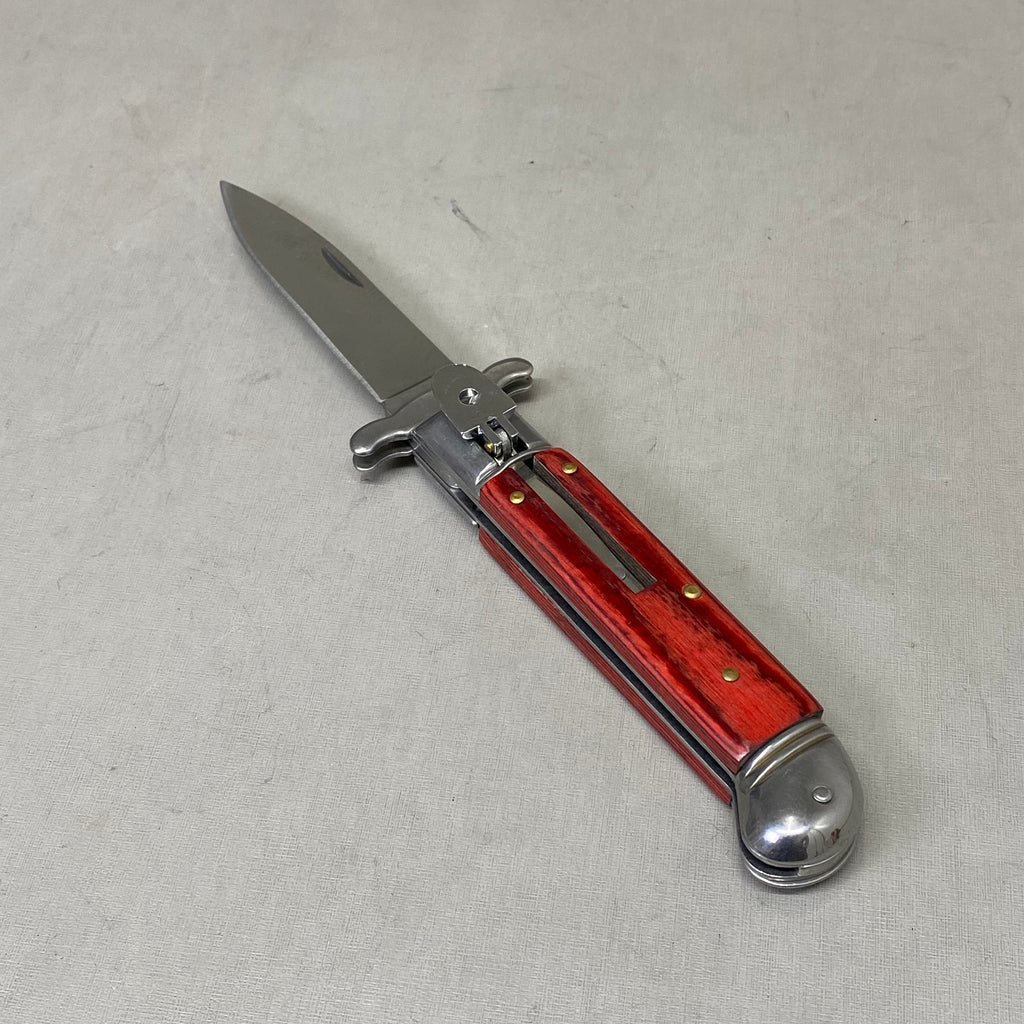 ZA@ ARMED FORCE TACTICAL Handcrafted OTF Pocket Knife 3.5" Blade 8" Overall Length Red ST-10WD