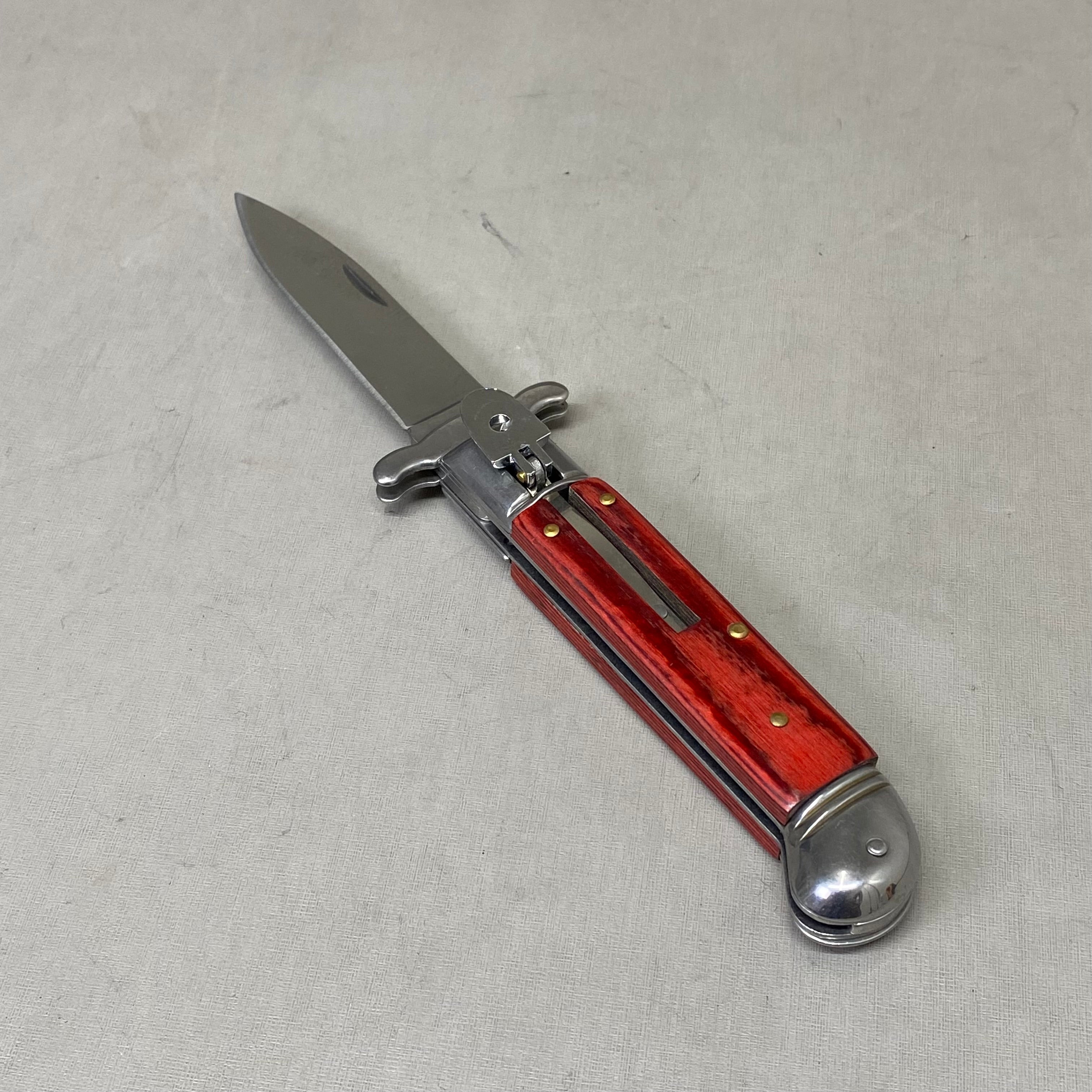 ZA@ ARMED FORCE TACTICAL Handcrafted OTF Pocket Knife 3.5" Blade 8" Overall Length Red ST-10WD