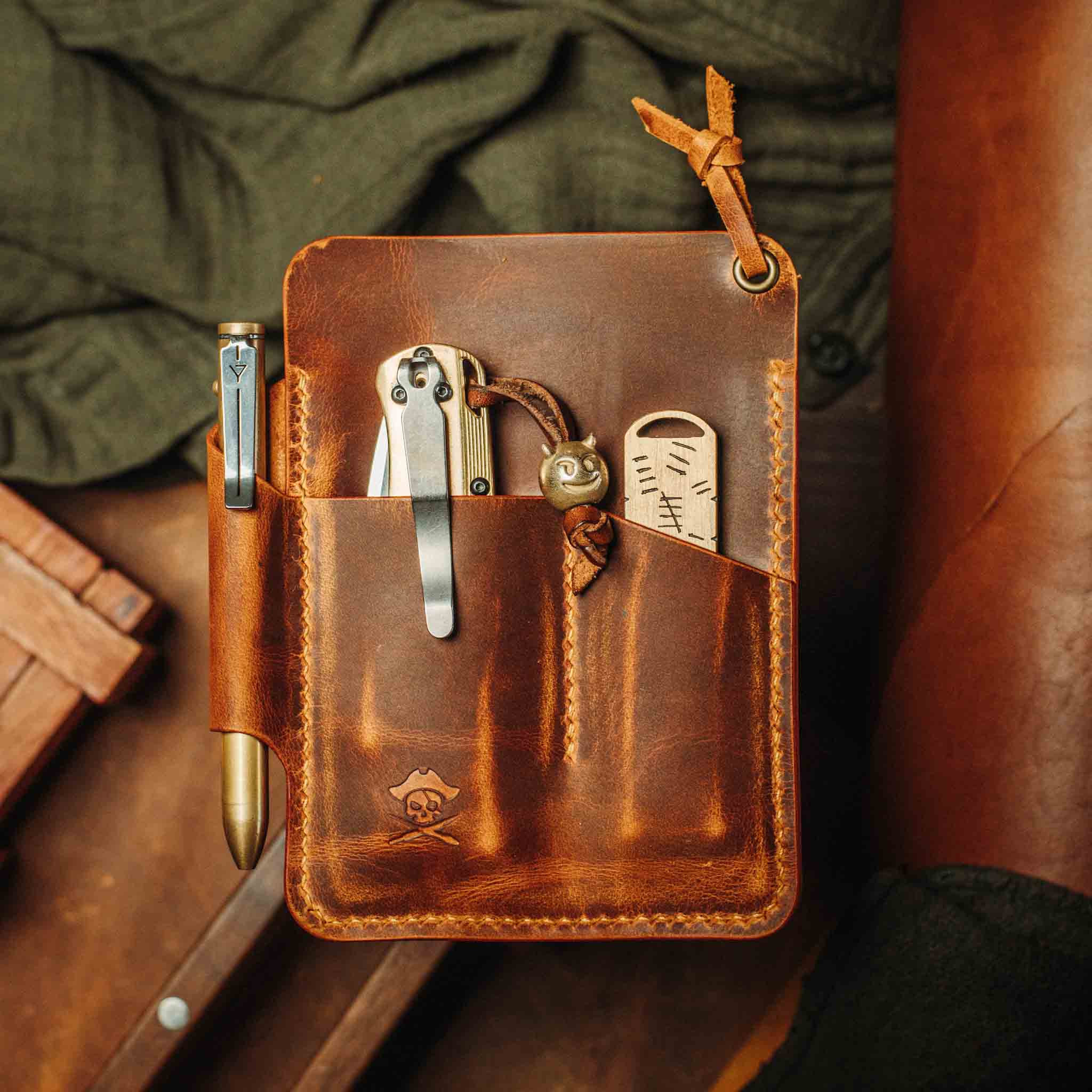 Pirate Goods First Mate Fatty Pocket Organizer – Large Leather EDC Organizer for Multi-Tool