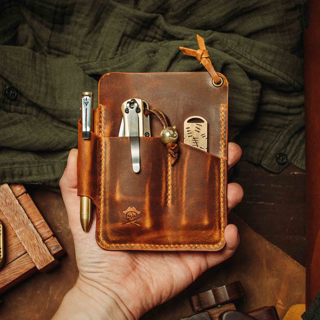 Pirate Goods First Mate Fatty Pocket Organizer – Large Leather EDC Organizer for Multi-Tool