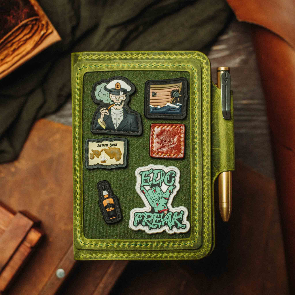 Pirate Goods Quartermaster v2 Passport Wallet – Leather Travel EDC Organizer with Velcro Panel & Field Notes Holder