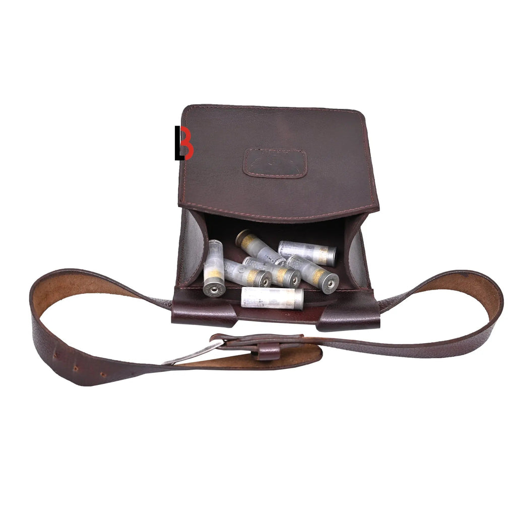 Cowhide Leather Trap Shooting Waist Bag Ammo Shot Gun Storage Shell Pouch Holder Cartridge Pouch 50+