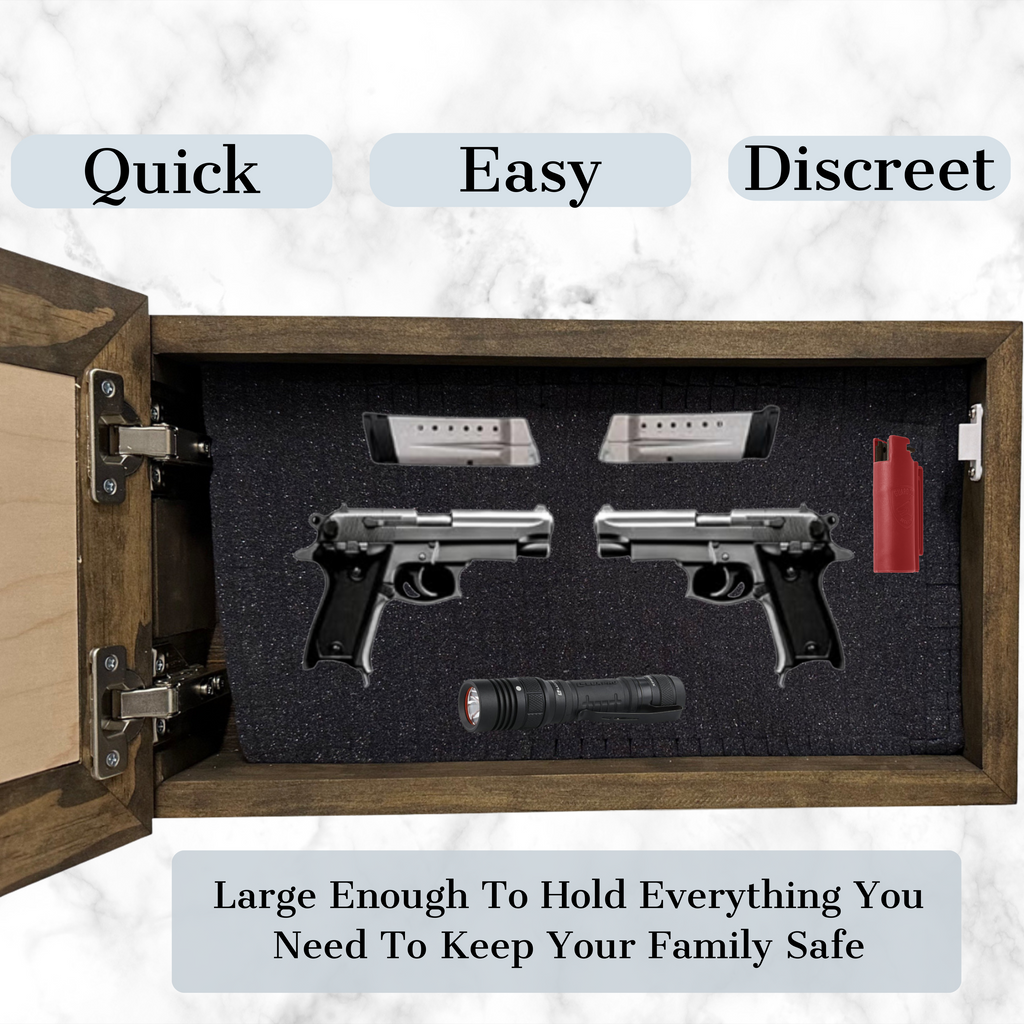 Hidden Gun Safe - Deer Scene Wall Gun Cabinet - Hidden Wall Storage - Wood Gun Cabinet - Handcrafted Gun Concealment Furniture - Hidden Gun Storage by Bellewood Designs