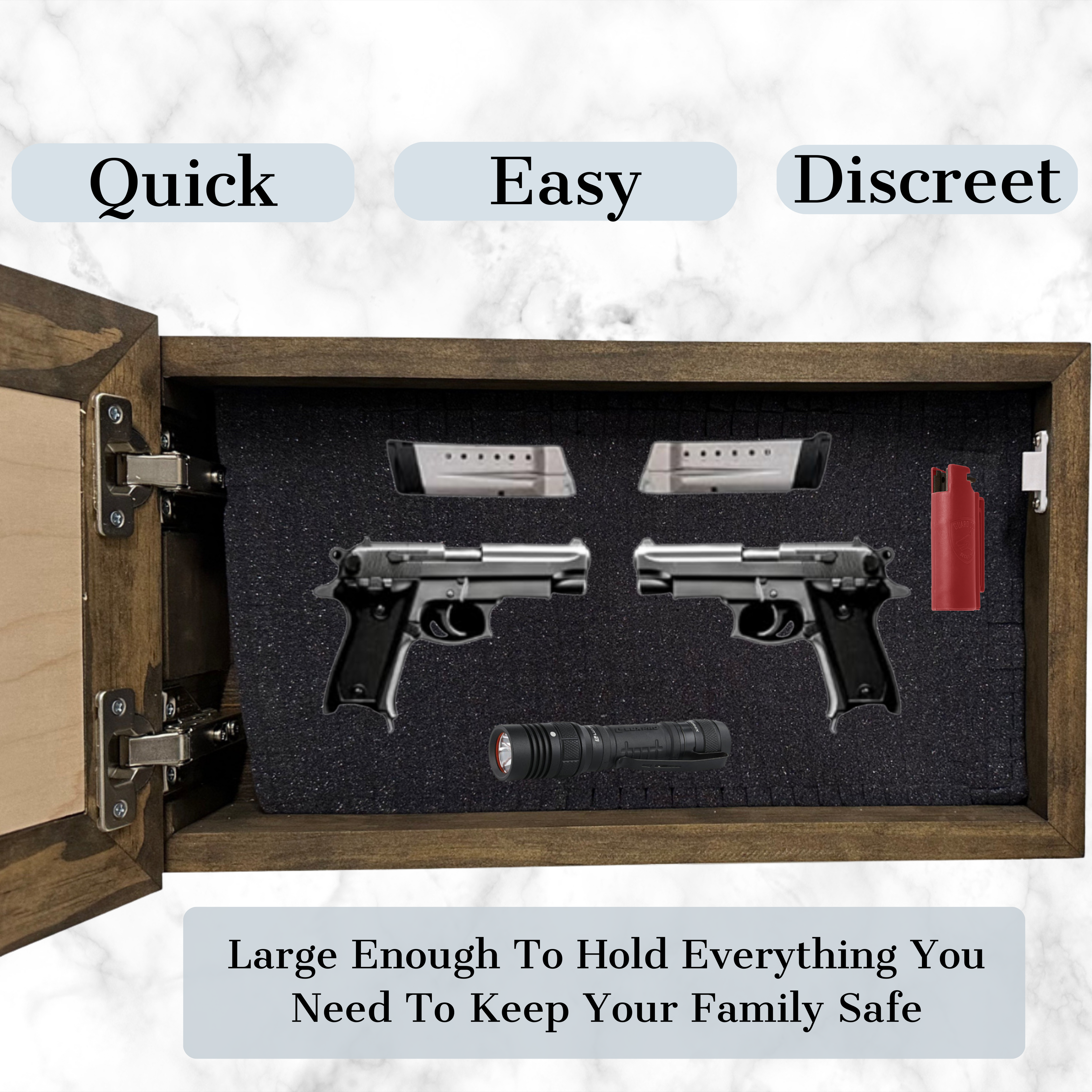 Hidden Gun Safe - Deer Scene Wall Gun Cabinet - Hidden Wall Storage - Wood Gun Cabinet - Handcrafted Gun Concealment Furniture - Hidden Gun Storage by Bellewood Designs