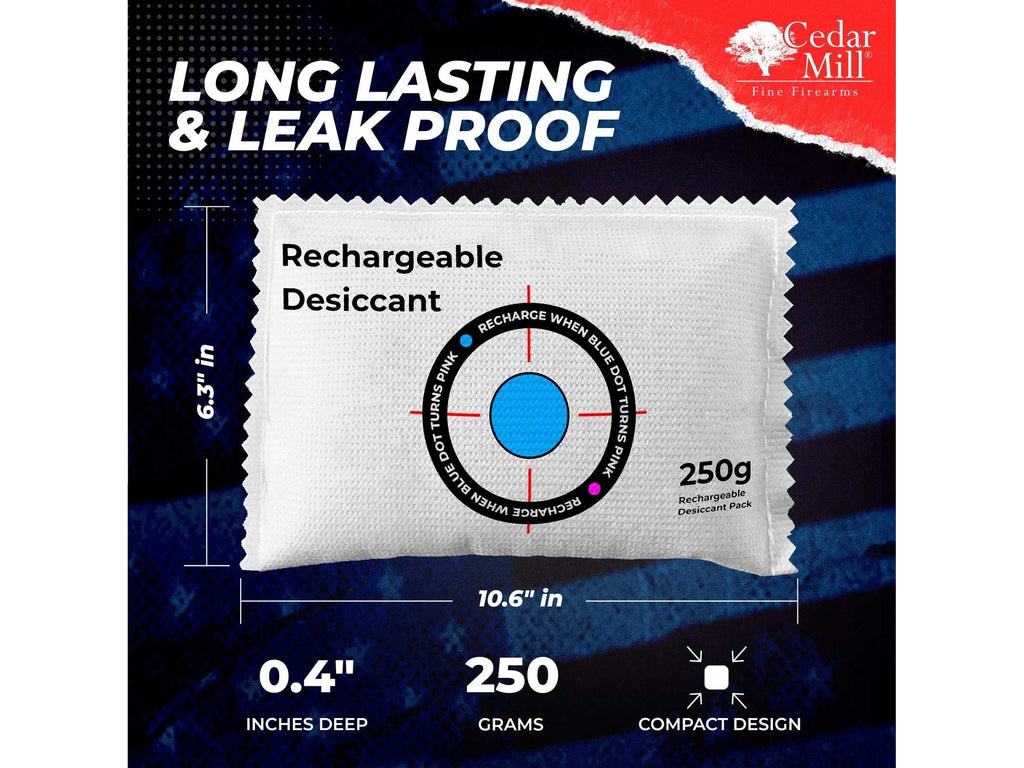 Portable Pistol and Firearm Rechargeable Desicant Dehumidifier - Moisture, Rust, Mold Protection