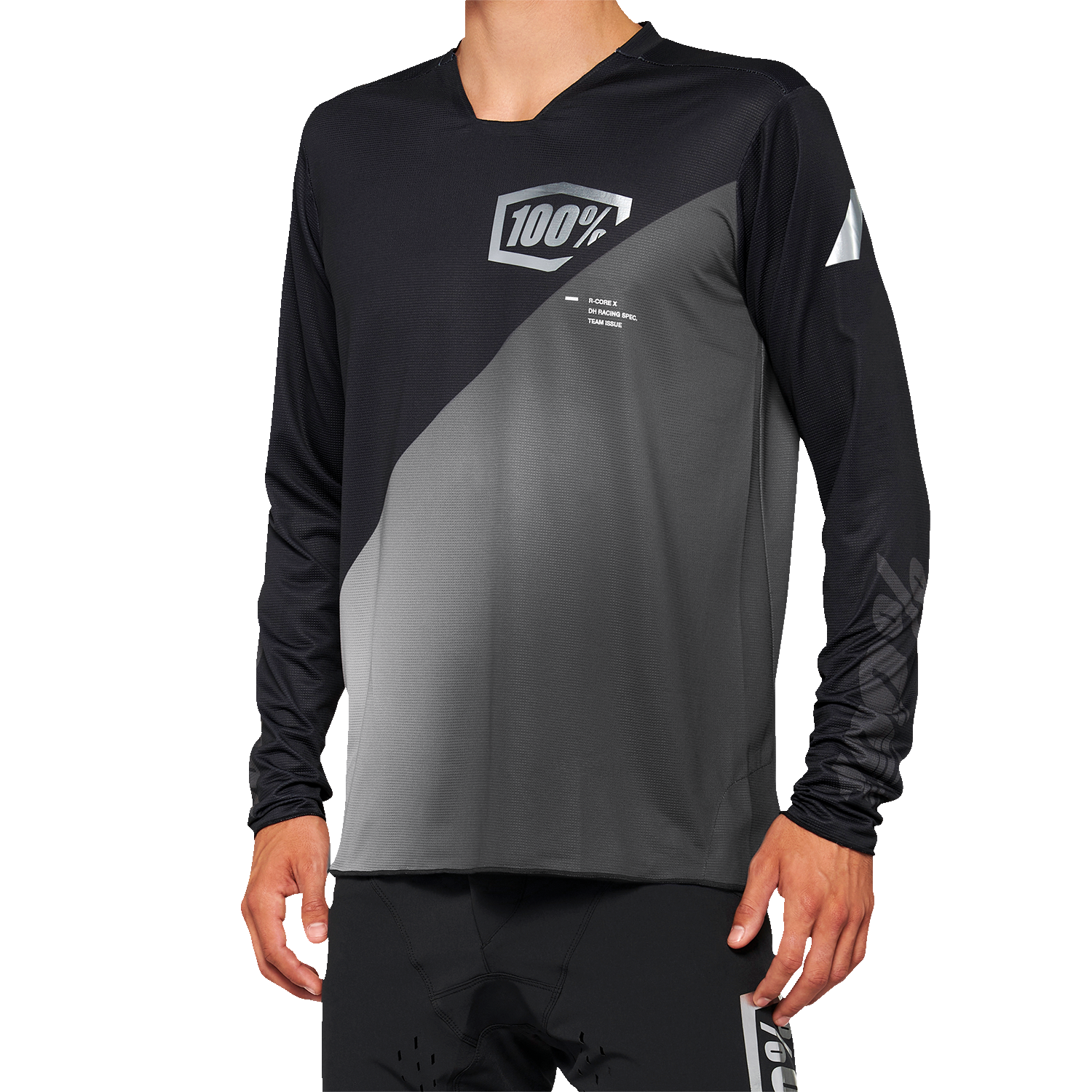 100% R-Core-X Long-Sleeve Jersey - Black/Gray - 2XL 40000-00004
