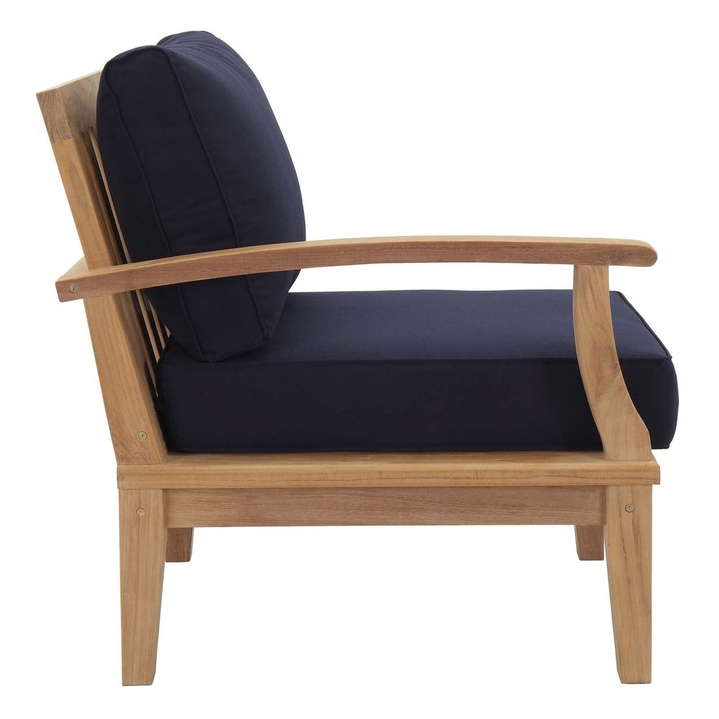 Patio Teak Set - Patio Elegance Marina 10-Piece Outdoor Set with Navy Cushions
