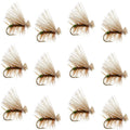 Olive Elk Hair Caddis Classic Trout Dry Fly - Set of 12 Flies Size 14