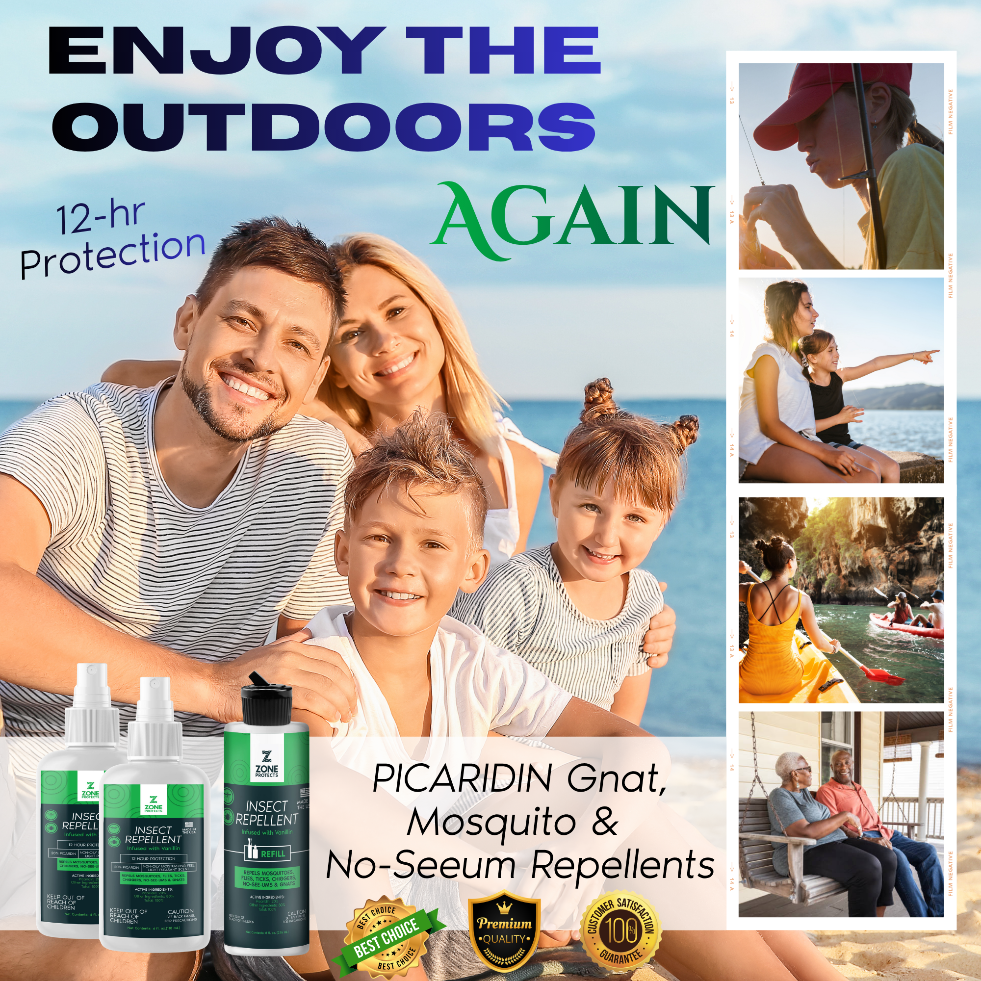 Insect Repellent, Picaridin, Scented Two Pack + Refill