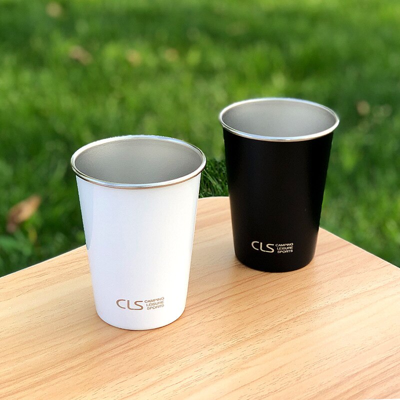 Outdoor 304 Stainless Steel Cup Camping 4-Piece Cup Set Picnic Barbecue Beer Steins Climbing Water Cup Tea Milk Coffee Cup